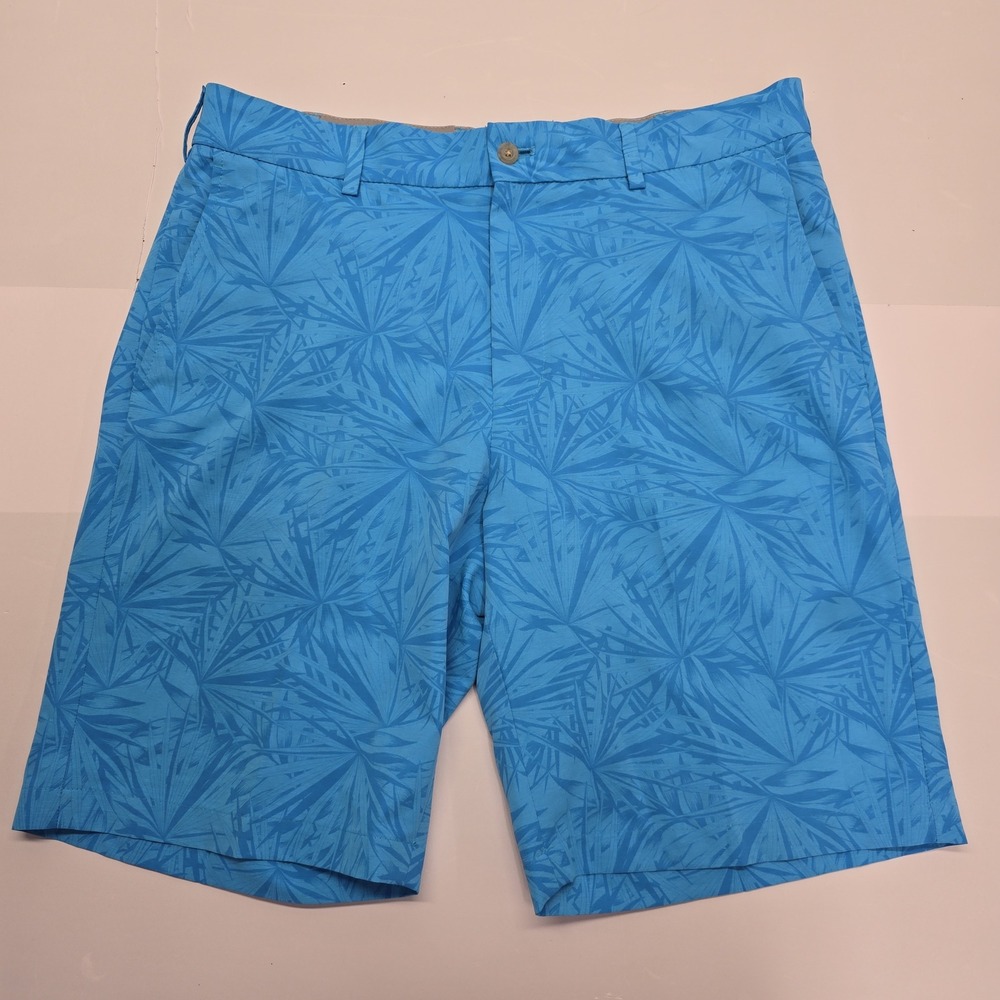 Walter‎ Hagen Mens Golf Shorts Blue Palm Leaf Print Size 34 MGA14173 Performance